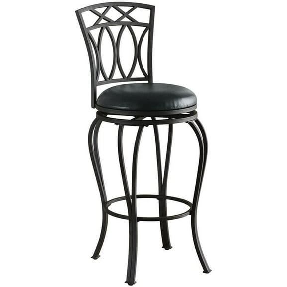 Adamsville Upholstered Swivel Bar Stool Black