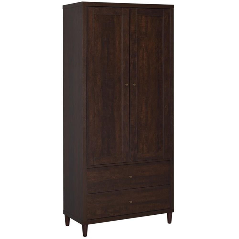 Rustic Tobacco Tall 2-Door Accent Cabinet with Adjustable Shelving