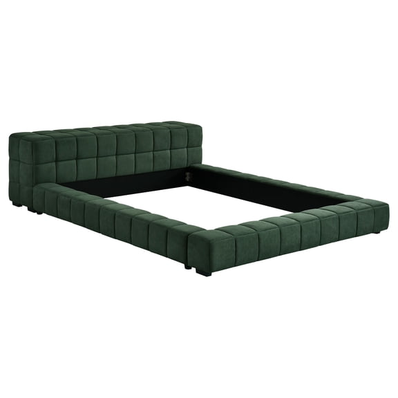 Coaster Trinity Upholstered Eastern King Floor Bed, Green