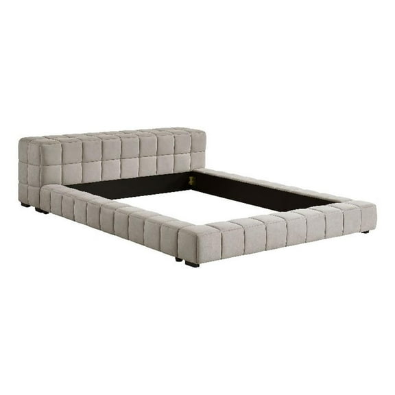 Trinity Upholstered Queen Platform Bed Light Taupe