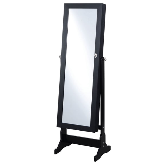 Coaster Tutuola Cheval Mirror with Jewelry Storage, Black