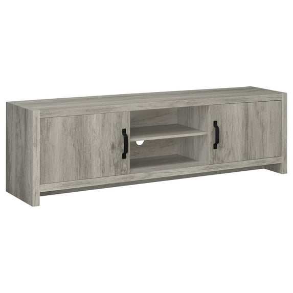 Burke 2-door Engineered Wood 71-inch TV Stand Grey Driftwood
