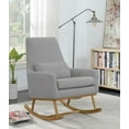 thumbnail image 1 of Coaster Upholstered Rocking Chair Grey and Golden Brown-Color:Grey,Finish:Other Color,Style:Contemporary, 1 of 7