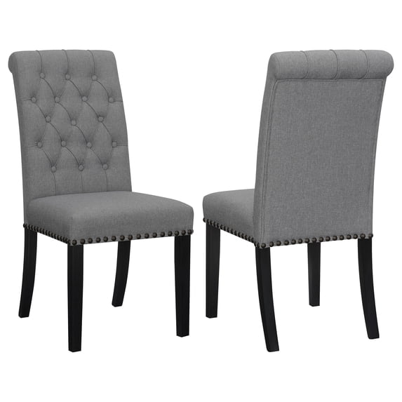 Alana Fabric Upholstered Dining Side Chair Gray (Set of 2)
