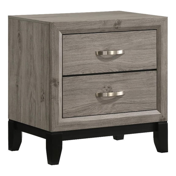 Coaster Watson 2-Drawer Wood Nightstand Bedside Table in Light Taupe