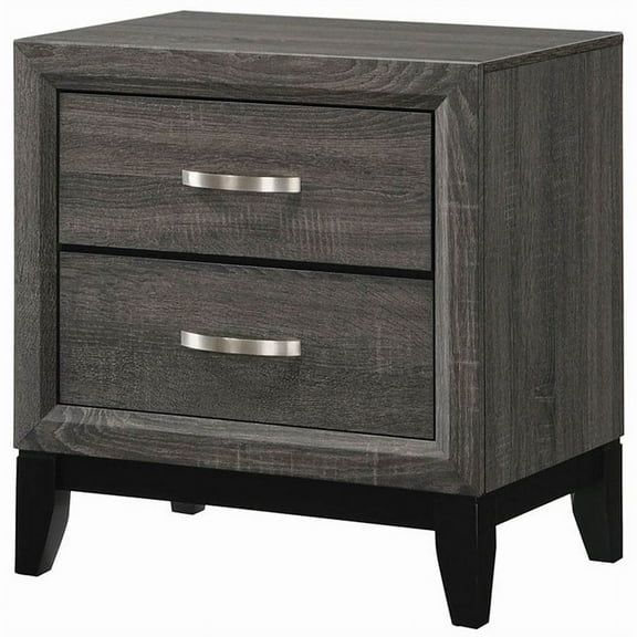 Coaster Watson 4 Piece Queen Panel Bedroom Set in Gray Oak and Black