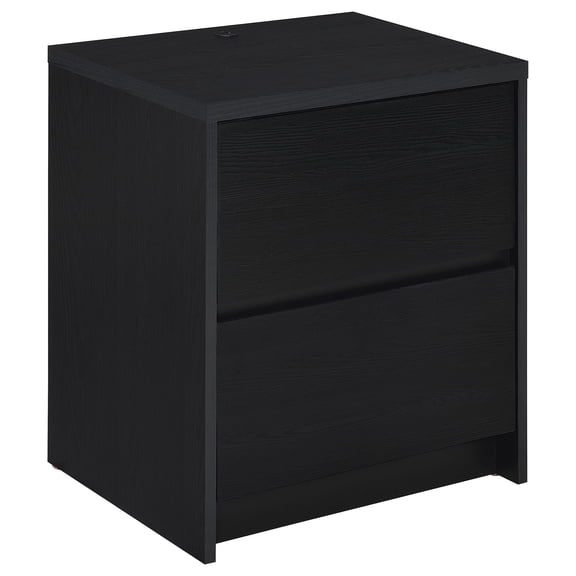 Westpark 2-drawer Nightstand LED Lights and USB Black