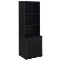 Westpark 3-shelf Bookcase USB and Lockable Drawer Black