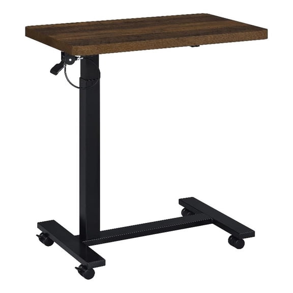 Coaster Westpark Adjustable C-Shape Side Table with Casters in Dark Pine