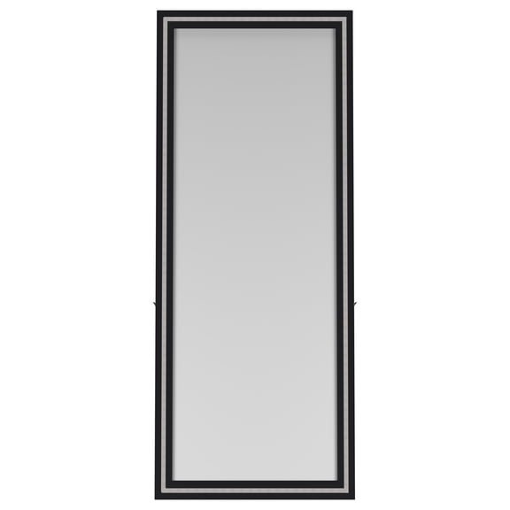 Windrose 28 x 67 Inch Tempered LED Standing Mirror Black