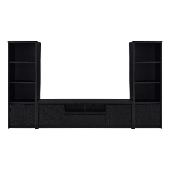 Winfield 3-piece Entertainment Center 78-inch TV Stand Black