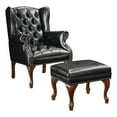 thumbnail image 1 of Roberts Upholstered Wingback Chair and Ottoman Set Black, 1 of 6