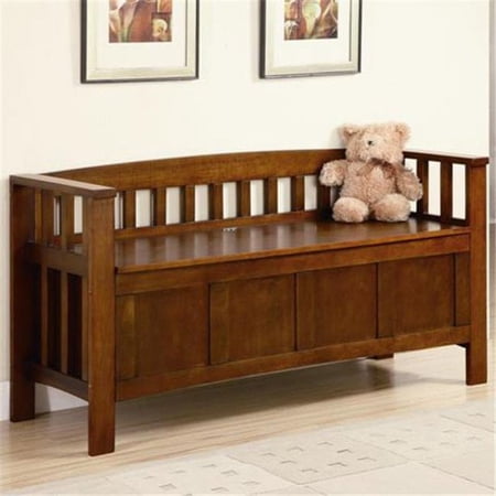 Coaster Wood Storage Bench in Walnut with Flip Top