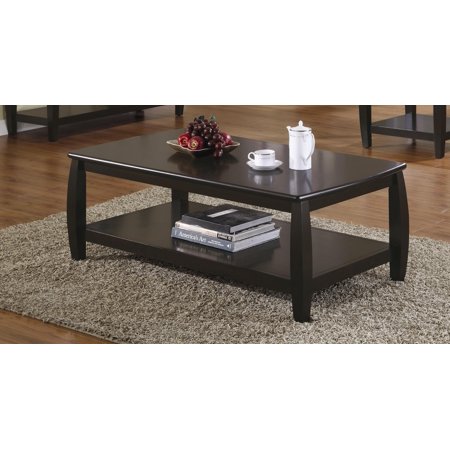 Coaster Wood Top Espresso Coffee Table with 1 Shelf