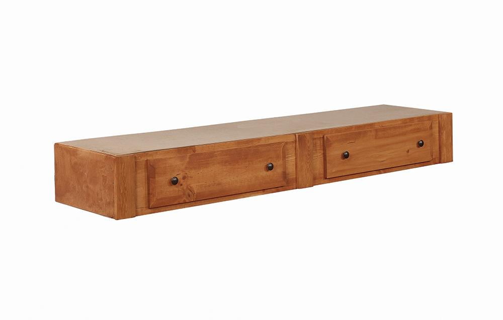 Amber Wash Solid Wood 2-Drawer Under Bed Storage