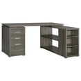 thumbnail image 1 of Yvette 60-inch 3-drawer L-Shape Computer Desk Weathered Grey, 1 of 11