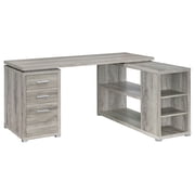 Coaster Yvette 60-inch 3-Drawer L-Shape Computer Desk, Grey Driftwood