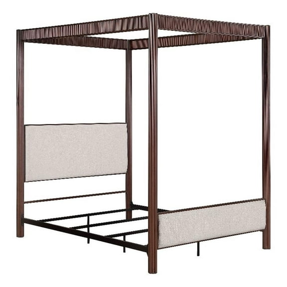 Zimmerlee 89-inch Metal Eastern King Canopy Bed Rust Brown