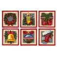thumbnail image 1 of Coaster needlepoint (halfstitch) kit set of 6 designs "Christmas time" 5106, 1 of 1