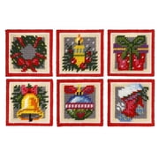Coaster needlepoint halfstitch kit set of 6 designs "Christmas time" 5106