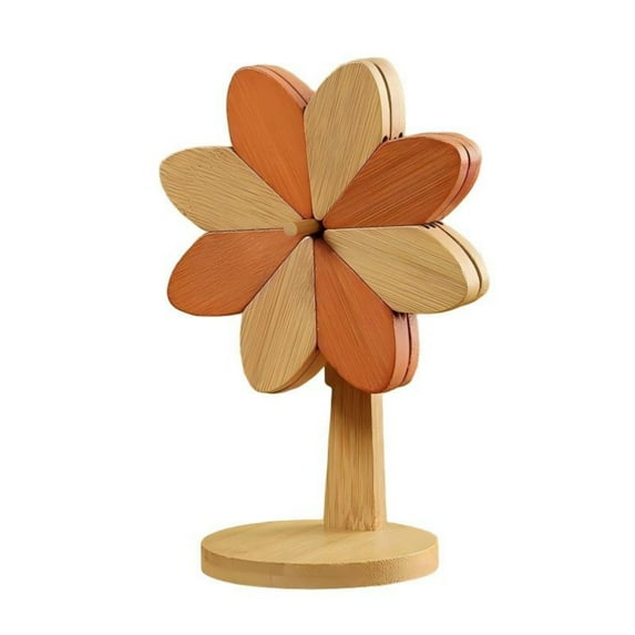 Coasters For Drinks, 3 Pcs Leaf - Shaped Heat - Resistant Pads With 1 Pc Wooden Base, Multicolor For Dining Table, Coffee Table, Home Decor - Kitchen, Living Room, Office Use