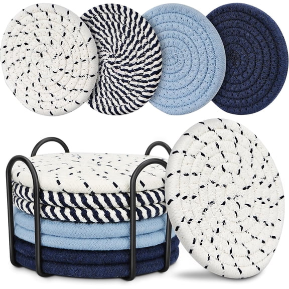 Coasters for Drinks Absorbent, Coasters Set of 4 - Color, 8 Pack Pink Coaster for Desk, House Essentials for New Home, Kitchen and Dining Coffee Table Decor, Modern Home Decor