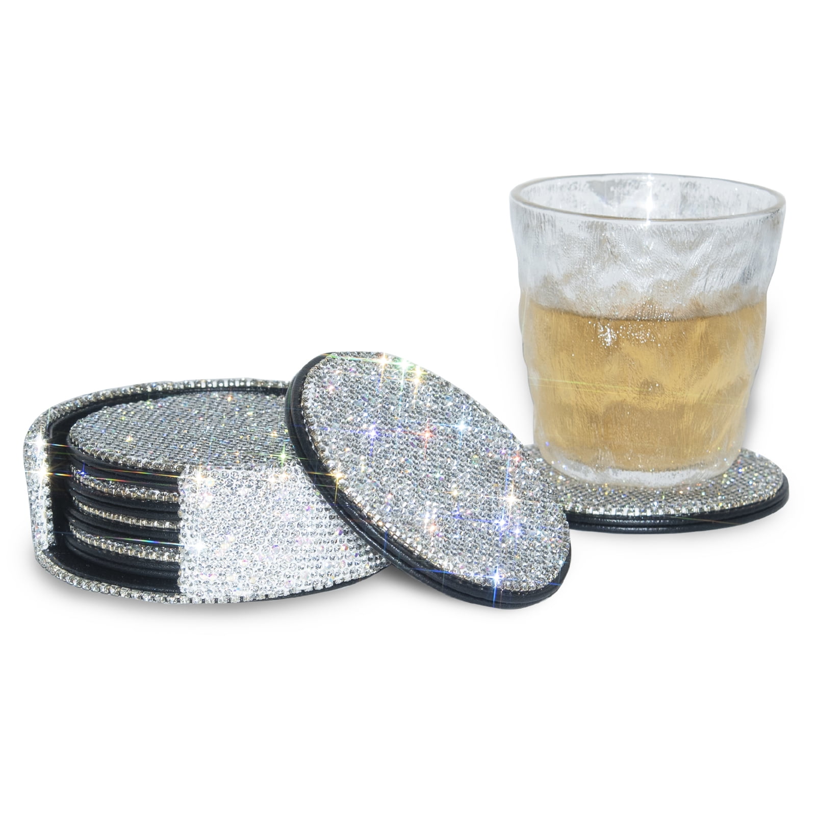 Coasters for Drinks Coffee Tea Cup Pads Table Mat with Coaster Holder ...