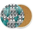 thumbnail image 1 of Coasters for Drinks Set of 2 Absorbent Ceramic Coasters with Cork Base, Cactus Ink Painting Coffee Coaster Great Gift for Table, Housewarming, Birthday, Kitchen, Home Decor, 1 of 5