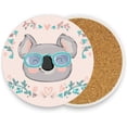 thumbnail image 1 of Coasters for Drinks Set of 2 Absorbent Ceramic Coasters with Cork Base, Cute Koala Bear Coffee Coaster Great Gift for Table, Housewarming, Birthday, Kitchen, Home Decor, 1 of 5