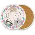 thumbnail image 1 of Coasters for Drinks Set of 4 Absorbent Ceramic Coasters with Cork Base, Cute Animal Illustration Coffee Coaster Great Gift for Table, Housewarming, Birthday, Kitchen, Home Decor, 1 of 5