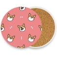 thumbnail image 1 of Coasters for Drinks Set of 4 Absorbent Ceramic Coasters with Cork Base, Cute Corgi Face Coffee Coaster Great Gift for Table, Housewarming, Birthday, Kitchen, Home Decor, 1 of 5