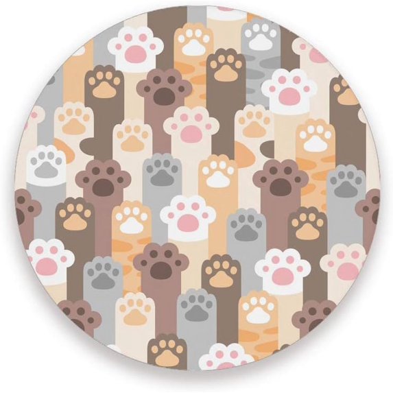 Coasters for Drinks Set of 4 Pieces Absorbent Ceramic Coasters with Cork Base, Cute Cat Paw Coffee Coaster Great Gift for Table, Housewarming, Birthday, Kitchen, Home Decor Cup Coasters