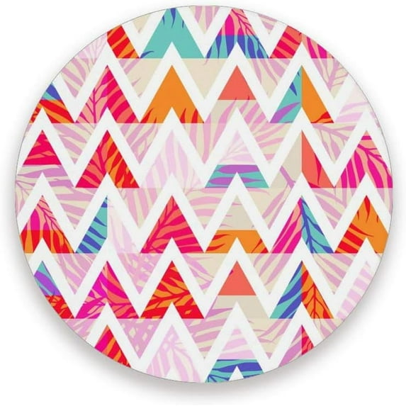 Coasters for Drinks Set of 4 Pieces Absorbent Ceramic Coasters with Cork Base, Palm Leaf Triangle Background Coffee Coaster Great Gift for Table, Kitchen, Home Decor Cup Coasters