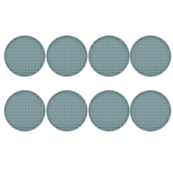 Coasters for Drinks set of 8, Silicone Coasters Tabletop Protection for Any Table Type,Dishwasher Safe,Non-slip Base,Fits most Size of Cups(Grey blue)