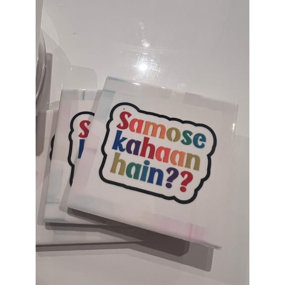 Coasters - Samosa - Funny Quotes Indian Design - Chai - Square