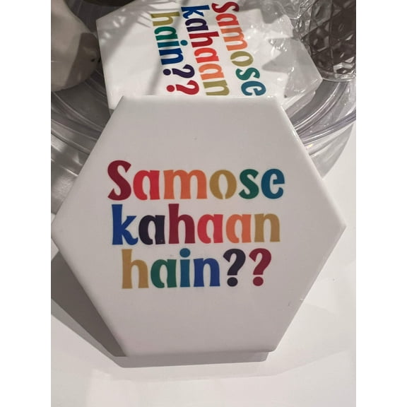 Coasters - Samosa - Funny Quotes Indian Design - Chai - hexagon