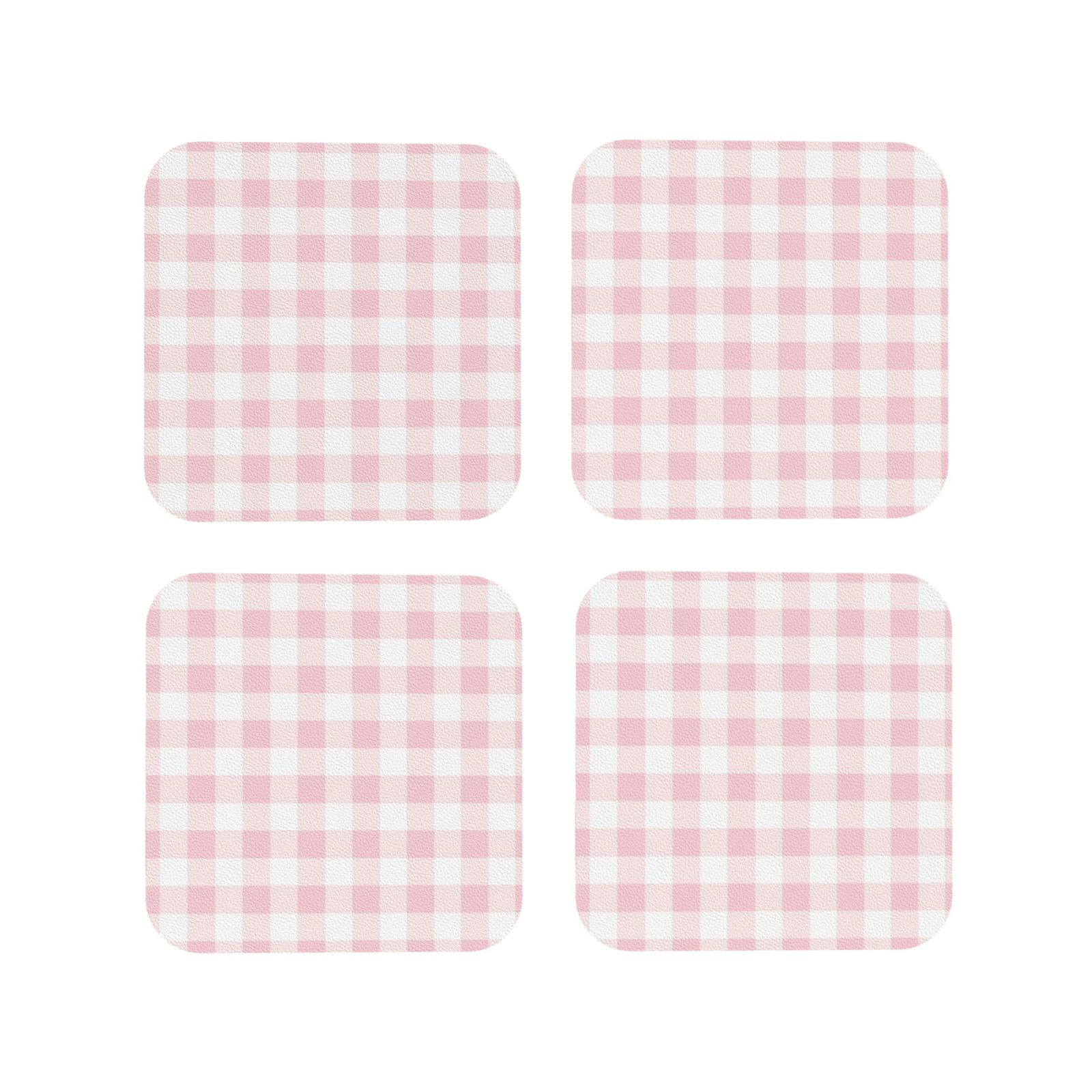 Pink Coaster Set Coasters Set of 4 - Pink Checkboard A Drink Coasters for Tabletop ...