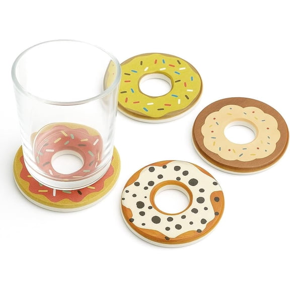 Coasters Set of 4, Water Absorbent Diatomite Coasters for Desk, Decorative Colorful Coasters Cup Mats for Coffee Table (Multiple Colors)