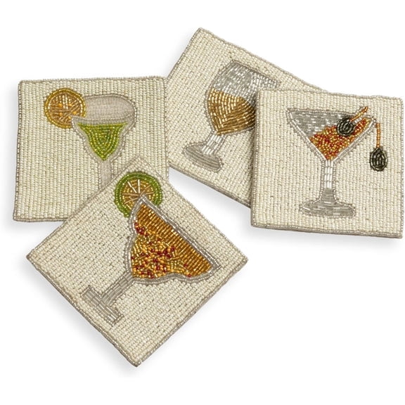Coasters Set of 4 for Drink, Coffee Bar Accessories, Table Dcor