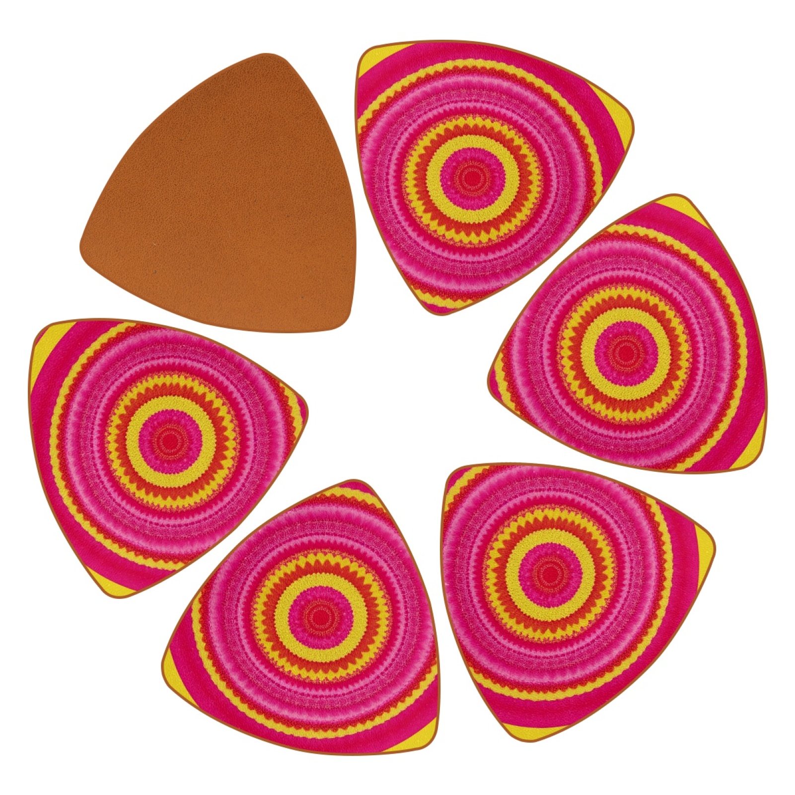 Coasters for Coffee Table, Coster 6 Pack, Summer Pink Tropical Flower