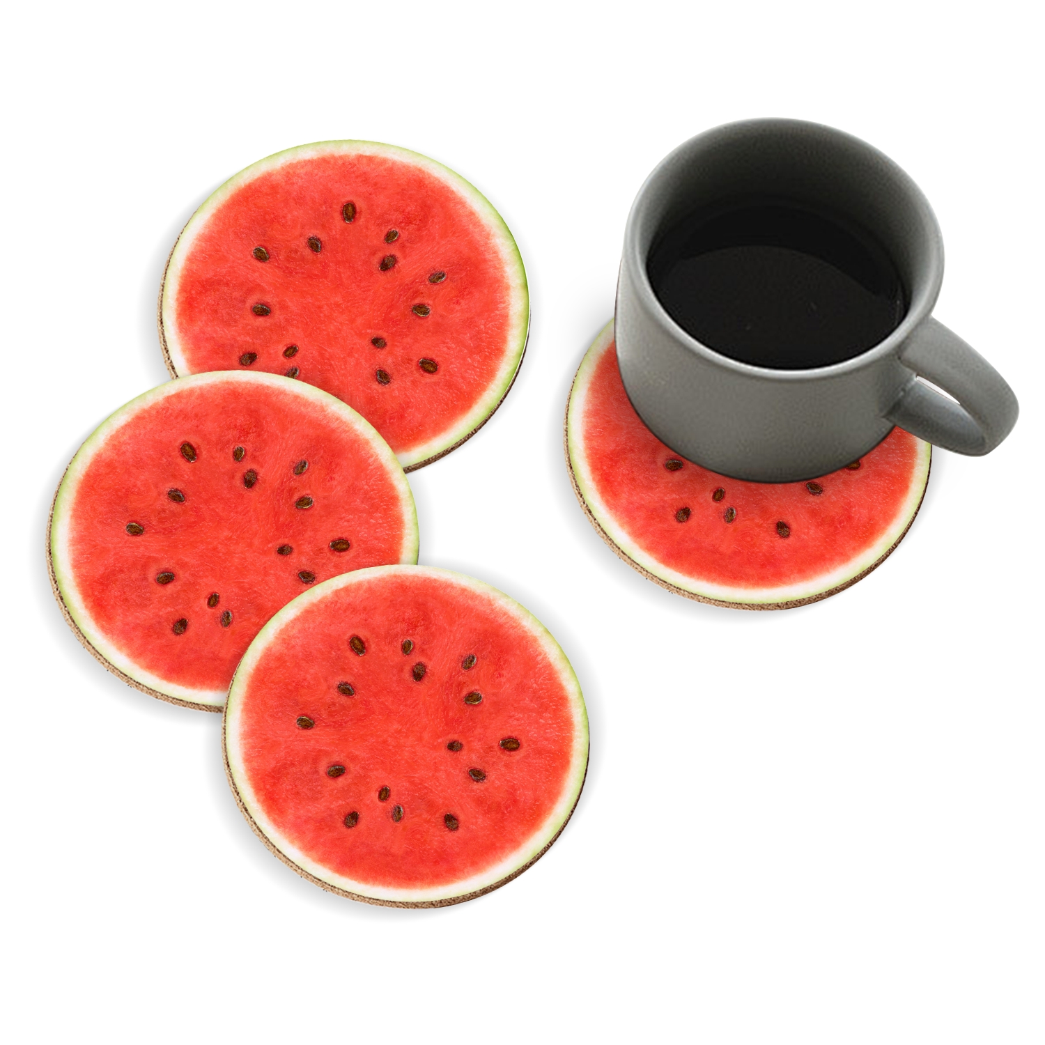 Coasters for Drinks Bar Beer,Set of 4 ,Round Wooden Housewarming Gift ...