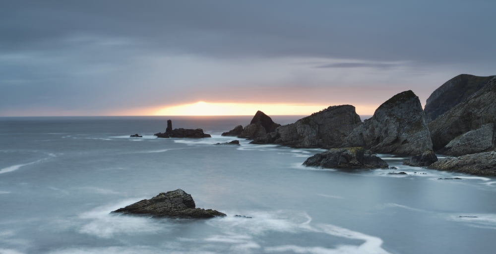 Coastline At Sunset County Donegal Ireland Canvas Art - Peter McCabe Design Pics (42 x 22)
