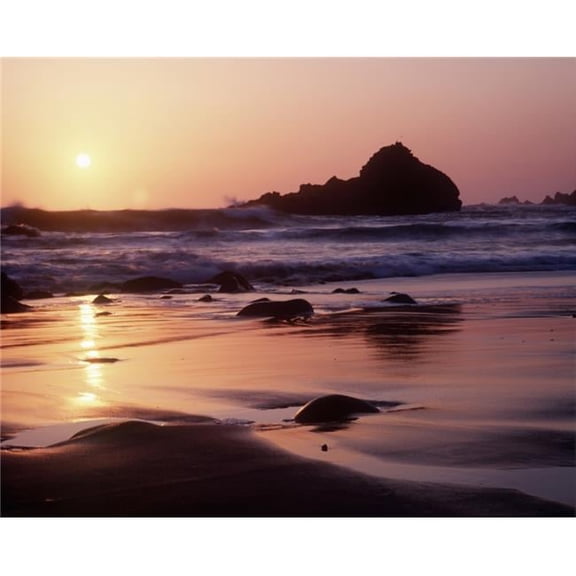 Coastline At Sunset Poster Print, 34 x 26 - Large