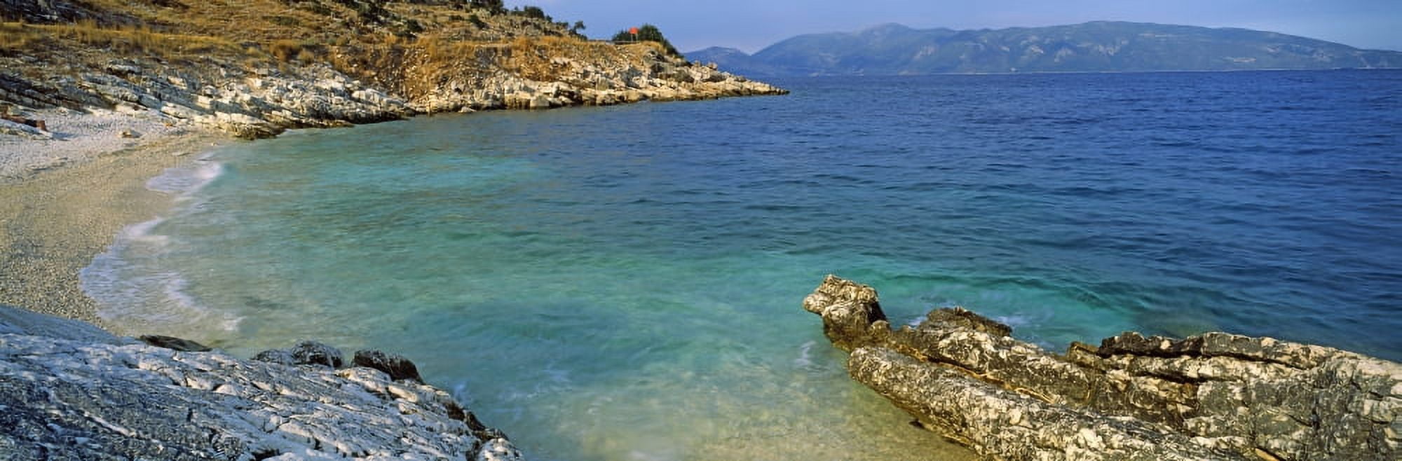 Coastline Cephalonia Ionian Islands Greece Canvas Art - Panoramic Images (27 x 9)