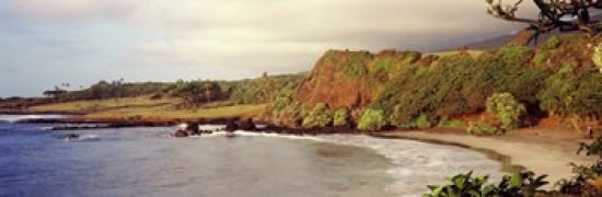 Coastline Hamoa Beach Hana Maui Hawaii USA Canvas Art - Panoramic Images (36 x 12)