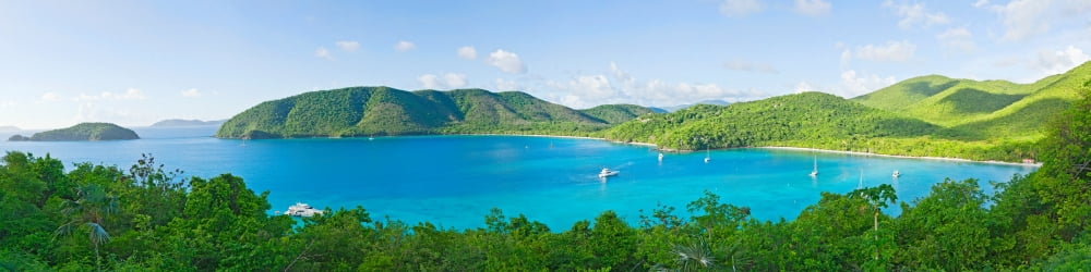Coastline Maho Bay St John US Virgin Islands Canvas Art - Panoramic Images (36 x 9)