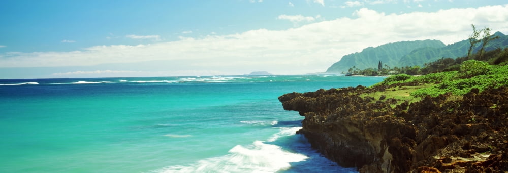 Coastline Oahu Hawaii USA Canvas Art - Panoramic Images (27 x 9)