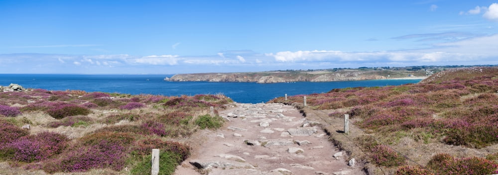 Coastline Pointe Du Raz Cap Sizun Peninsula Finistere Brittany France Canvas Art - Panoramic Images (27 x 9)