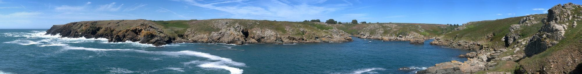 Coastline Port Saint Nicolas Groix Morbihan Brittany France Canvas Art - Panoramic Images (30 x 4)