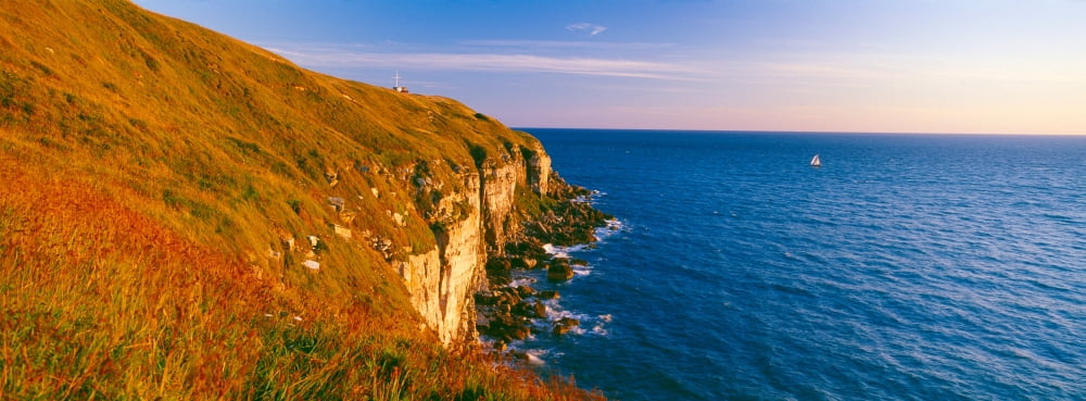 Coastline Portland Dorset England Canvas Art - Panoramic Images (36 x 12)